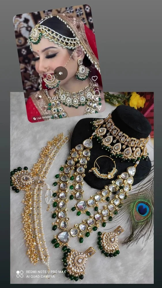 Golden Bling Kundan Combo Set For You